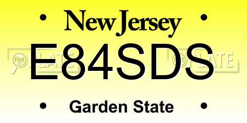 E84SDS New Jersey License Plate