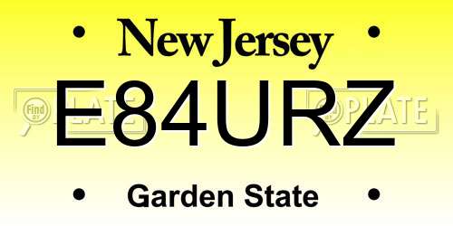 E84URZ New Jersey License Plate