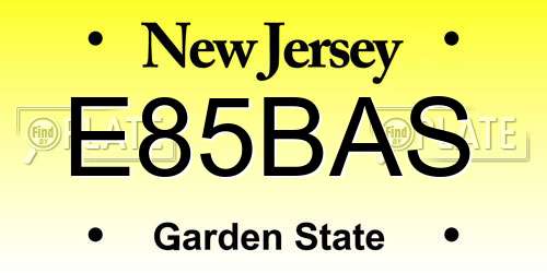 E85BAS New Jersey License Plate