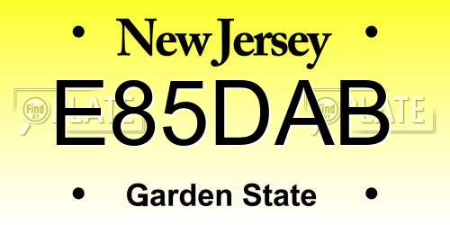 E85DAB New Jersey License Plate