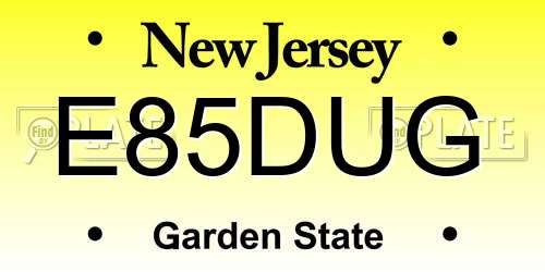 E85DUG New Jersey License Plate