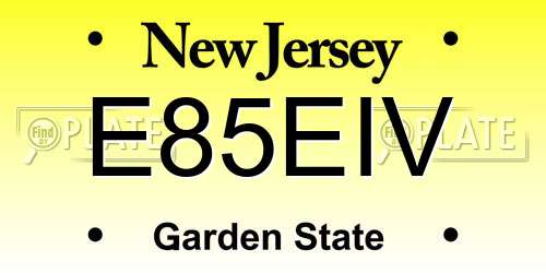 E85EIV New Jersey License Plate