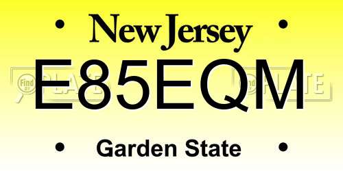 E85EQM New Jersey License Plate