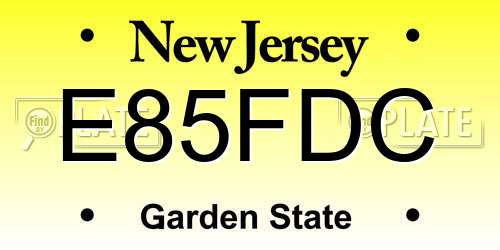 E85FDC New Jersey License Plate