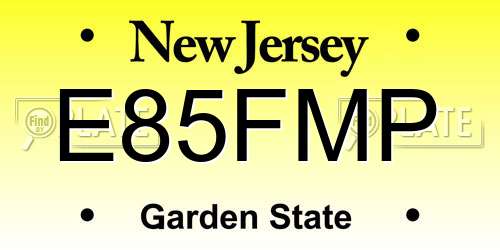 E85FMP New Jersey License Plate