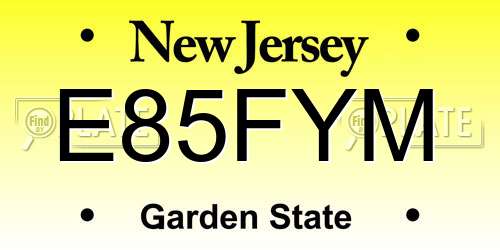 E85FYM New Jersey License Plate