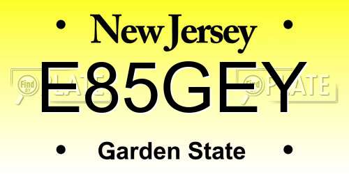 E85GEY New Jersey License Plate