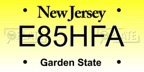 E85HFA New Jersey License Plate