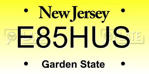 E85HUS New Jersey License Plate