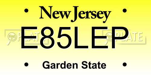 E85LEP New Jersey License Plate