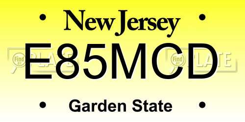 E85MCD New Jersey License Plate