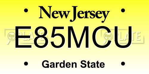 E85MCU New Jersey License Plate