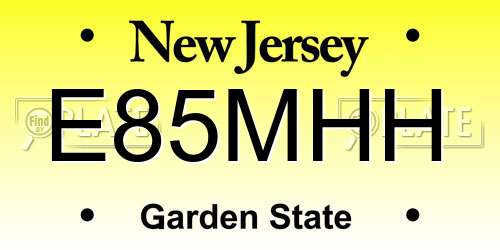 E85MHH New Jersey License Plate