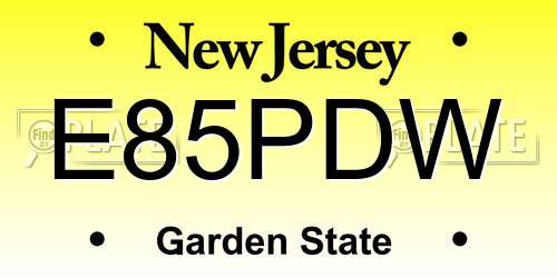 E85PDW New Jersey License Plate