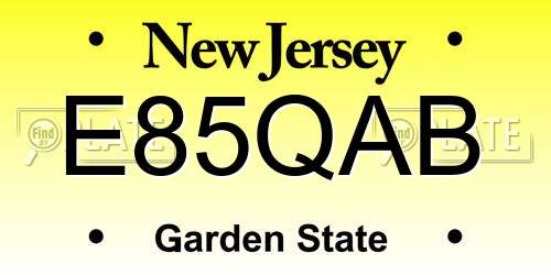 E85QAB New Jersey License Plate