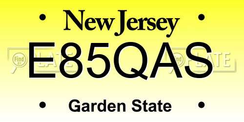E85QAS New Jersey License Plate