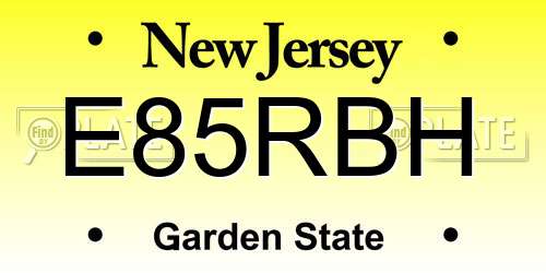 E85RBH New Jersey License Plate