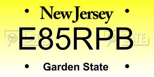 E85RPB New Jersey License Plate