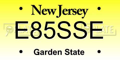 E85SSE New Jersey License Plate
