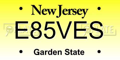 E85VES New Jersey License Plate