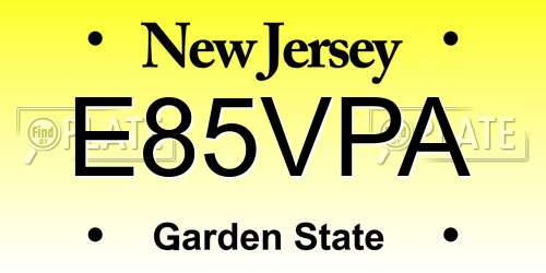 E85VPA New Jersey License Plate