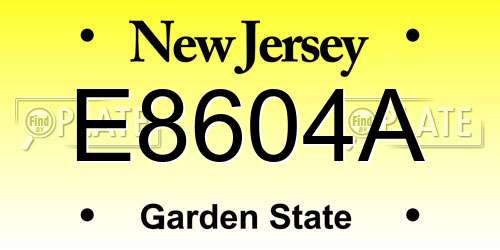 E8604A New Jersey License Plate