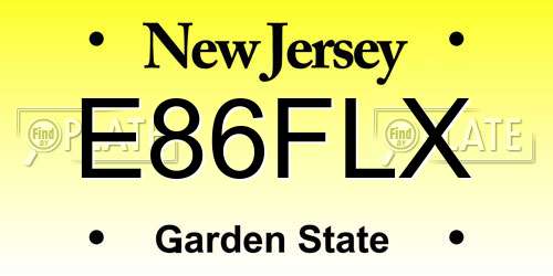 E86FLX New Jersey License Plate