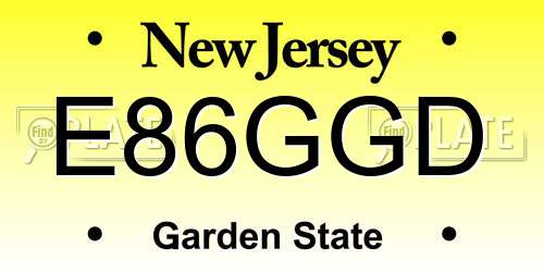E86GGD New Jersey License Plate