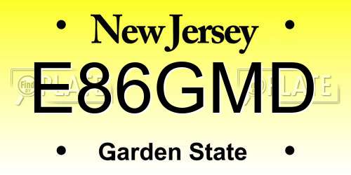E86GMD New Jersey License Plate