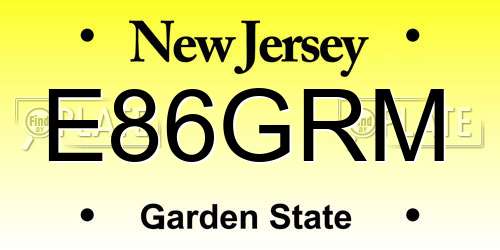 E86GRM New Jersey License Plate