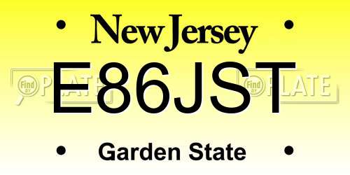 E86JST New Jersey License Plate