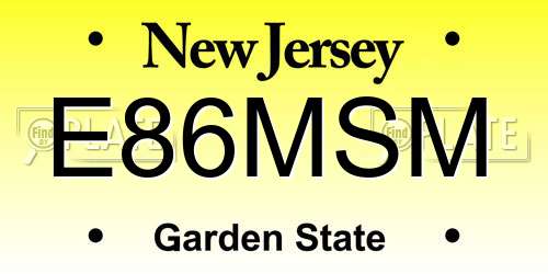 E86MSM New Jersey License Plate