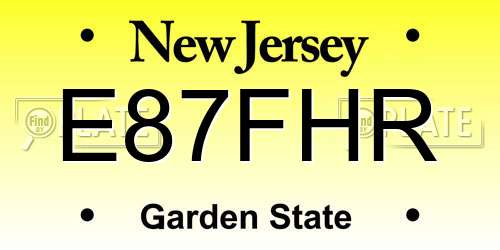 E87FHR New Jersey License Plate