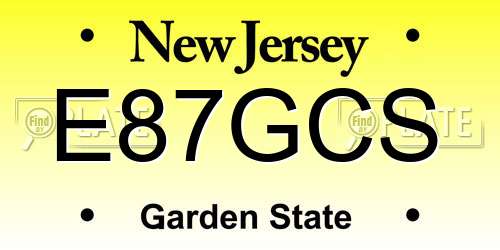 E87GCS New Jersey License Plate