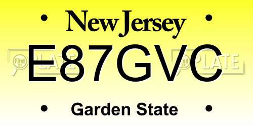 E87GVC New Jersey License Plate