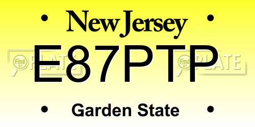 E87PTP New Jersey License Plate