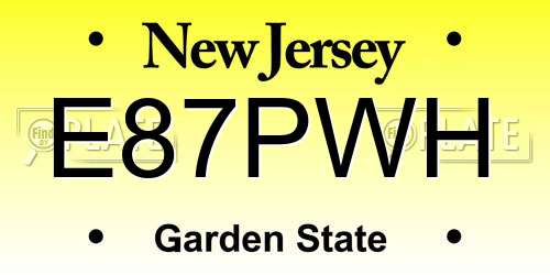 E87PWH New Jersey License Plate