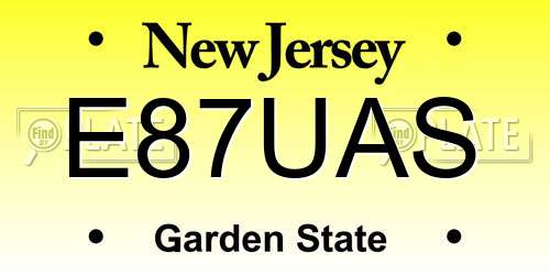 E87UAS New Jersey License Plate