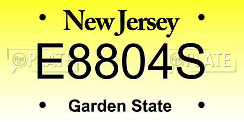 E8804S New Jersey License Plate