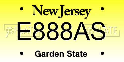 E888AS New Jersey License Plate