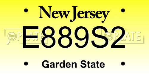 E889S2 New Jersey License Plate