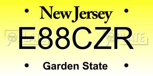 E88CZR New Jersey License Plate