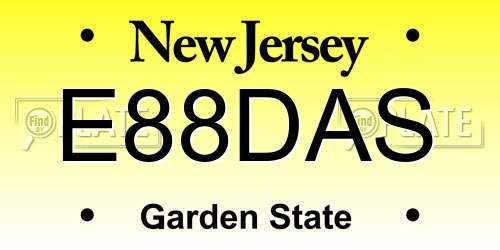 E88DAS New Jersey License Plate