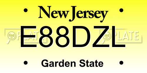 E88DZL New Jersey License Plate