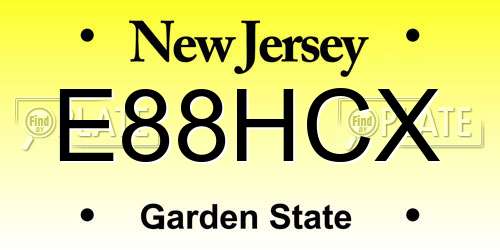 E88HCX New Jersey License Plate
