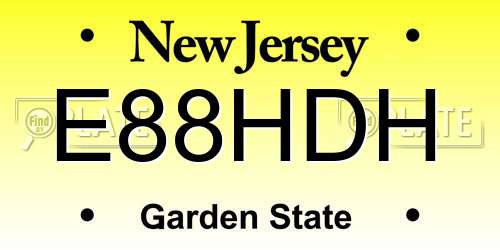 E88HDH New Jersey License Plate