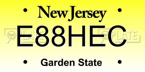 E88HEC New Jersey License Plate