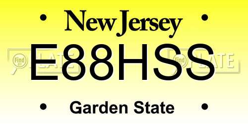 E88HSS New Jersey License Plate
