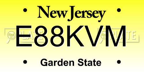 E88KVM New Jersey License Plate
