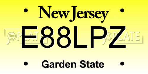 E88LPZ New Jersey License Plate